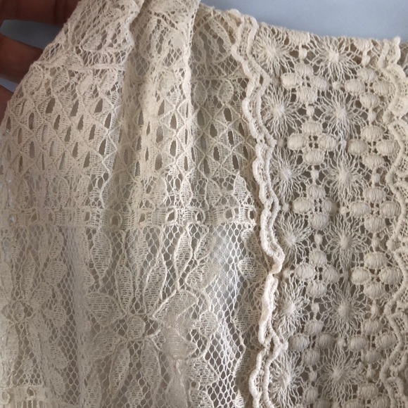 NEW LUSH Halter Lace Overlay Fit & Flare Skater Cream Vanilla Beige Mini L Dress - Picture 4 of 12